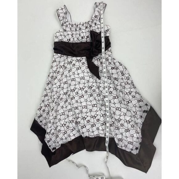 2004 My Michelle Girls Handkerchief Hemline Dress Brown - Girls Size 10 - Picture 5 of 10